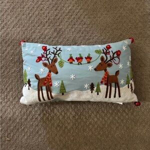 Pier One Reindeer Holiday Decorative Pillow